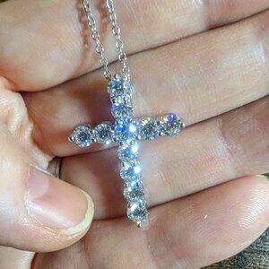 3.30 Carat Moissanite Cross Necklace - BRAND NEW!